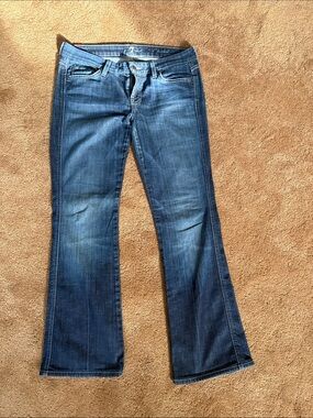 7 For All Mankind Women's Dark Blue Flared Jeans